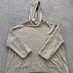 Zara Taupe Hooded Poncho Sweater